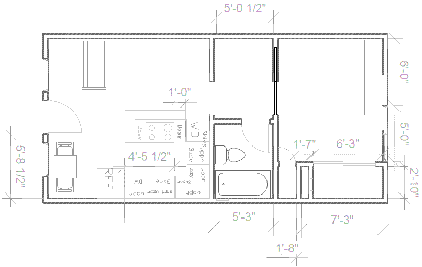 Marquette Interior Remodel, 1 BR, 1 BA floor plan